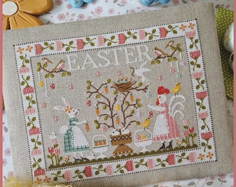 CROCETTE A GOGO "Easter Eve" • Counted Cross Stitch Pattern • Easter Eggs, Rabbits, Easter Tree, Paper Pattern