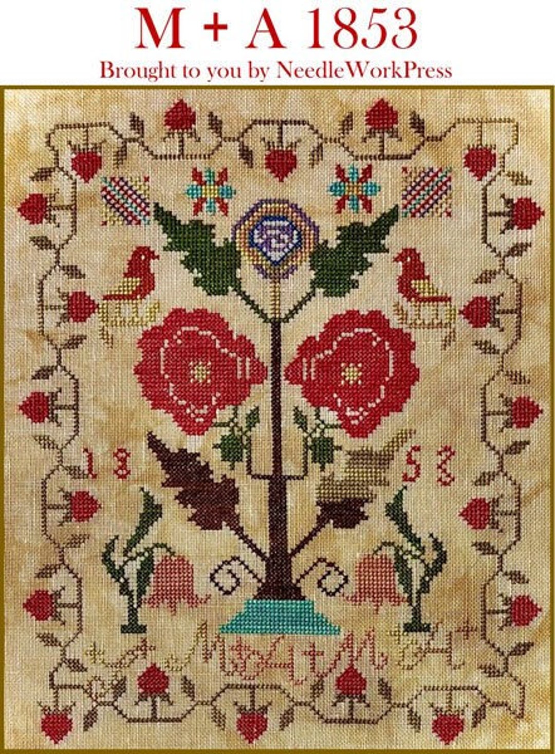 NEEDLEWORK PRESS m A 1853 A Sampler, Counted Cross Stitch Pattern