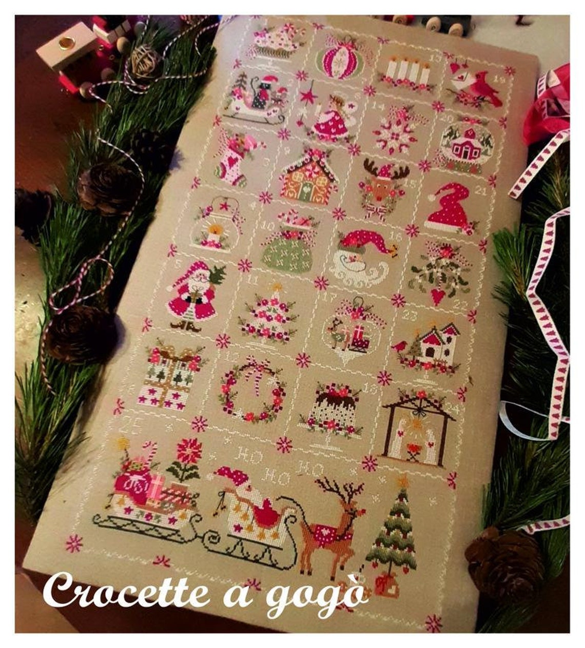 ADVENT CALENDAR by Crocette A Gogo Counted Cross Stitch Etsy UK
