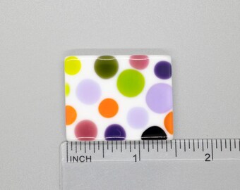 BEAU VERRE ART "Dots Fused Glass Needle Minder" • Fused Glass • Magnet • Beautiful Colors, Needle Minder • One-of-a-Kind, Handcrafted