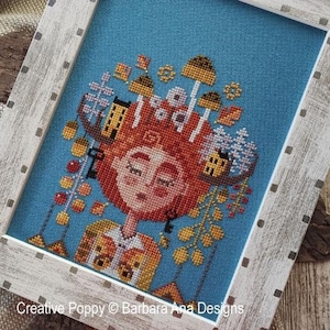 BARBARA ANA DESIGNS &quot;Woodland Dreams&quot; Counted Cross Stitch Pattern, Chart, Dreaming Girls Series, Paper Pattern