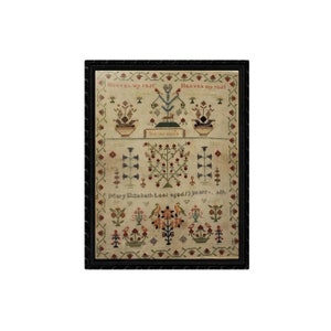 THE WISHING THORN &quot;Mary Elizabeth Leet 1865 Sampler&quot; • Counted Cross Stitch Pattern • Sampler, Chart, Pattern Only