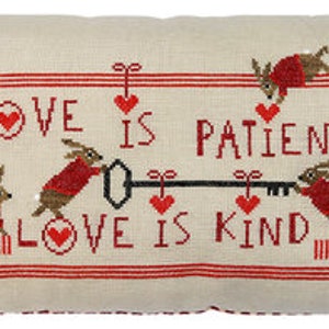 Love Is Patient, STAMPED cross stitch kit (Janlynn)