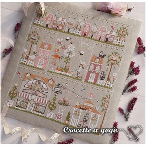 CROCETTE A GOGO &quot;Spring In The City&quot; • Counted Cross Stitch Pattern • Rabbit, Gardens, Absolutely Adorable, Paper Pattern