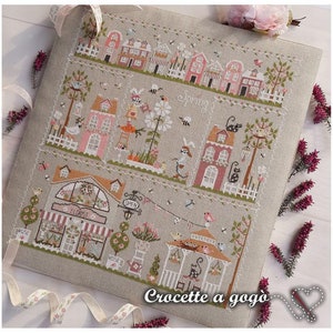 CROCETTE A GOGO "Spring In The City" • Counted Cross Stitch Pattern • Rabbit, Gardens, Absolutely Adorable, Paper Pattern