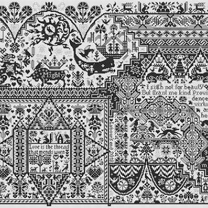LONG DOG SAMPLERS &quot;Life After Death&quot; • Counted Cross Stitch Pattern • Sampler, Pattern Only