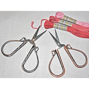 SULLIVANS ~ Teardrop Handle Embroidery Scissors -Antique Silver or Antique Copper ~ 4&quot; Length Embroidery Scissors, Stainless Steel Blades
