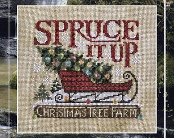 Silver Creek Samplers "SPRUCE IT UP" Cross Stitch Pattern, Christmas, Tree Farm, Paper Pattern