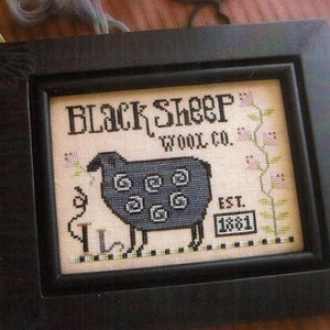 PLUM STREET SAMPLERS "Sophie's Sheep" Counted Cross Stitch Pattern/Chart, Black Sheep, Wool, Pattern Only