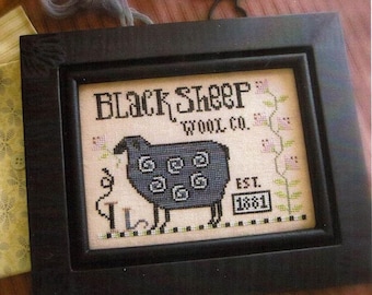 PLUM STREET SAMPLERS "Sophie's Sheep" Counted Cross Stitch Pattern/Chart, Black Sheep, Wool, Pattern Only