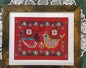 YASMIN'S MADE With LOVE "Flip And Lola 1831" Counted Cross Stitch Pattern, Chart, Two Birds, Pattern Only