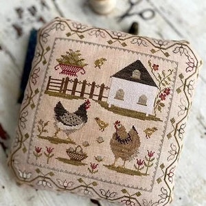 STACY NASH DESIGNS "Spring Chickens Pinkeep" Counted Cross Stitch Pattern, Chart, Nashville Market 2023, Pattern Only