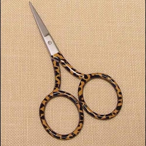 YARN TREE Jungle Leopard Embroidery Scissors ~ Premium Stainless Steel Scissors ~ 3 3/4&quot; Long