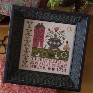 PLUM STREET SAMPLERS "True Friendship (Pat's Sampler)" • Counted Cross Stitch Pattern • Chart, Paper Pattern