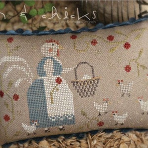 WITH THY NEEDLE & Thread "Hen and Chicks" Counted Cross Stitch Patterns, Brenda Gervais, Country Stitches, Pattern Only