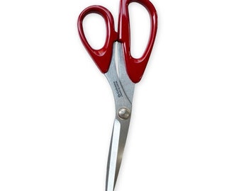 COHANA “Seki Sewing Shears w Shunuri (Red) Lacquered Handles”~ Golden Tassel, Stainless Steel Blades w Leather Case, Scissors Made In Japan