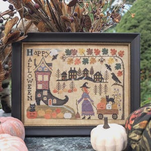 LILA&#39;S STUDIO &quot;Tis Near Halloween&quot; • Counted Cross Stitch Pattern • Autumn, Fall, Halloween, Thanksgiving, Pattern Only