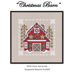 SHANNON CHRISTINE DESIGNS &quot;Christmas Barn&quot; Counted Cross Stitch Pattern, Chart, Pattern Only