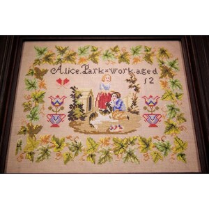 Hands Across The Sea Samplers &quot;Alice Park&quot; Counted Cross Stitch Pattern, Reproduction Sampler, Chart, Printed Booklet