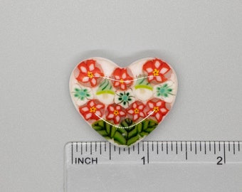 BEAU VERRE ART "Christmas Heart Needle Minder" • Fused Glass • Magnet • Christmas Needleminder • Holiday Spirit, One-of-a-Kind, Handcrafted