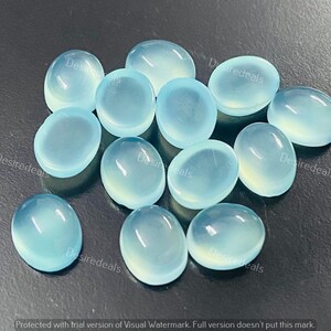 Natürliche Aqua Chalcedon Oval Cabochons: Schmuckherstellung Zubehör (3 x 5 mm-12 x 16 mm)