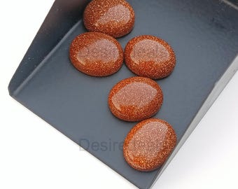 AAA Quality Goldstone Oval Cabochon Calibrated Loose Gemstone 3x5mm To 13x18mm for Jewelry