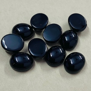 Black Onyx Oval Gemstone Cabochon, Natural Loose Stones Ideal for Jewelry Crafting, Great Gift for Jewelry Makers 3x5mm to 12x16mm