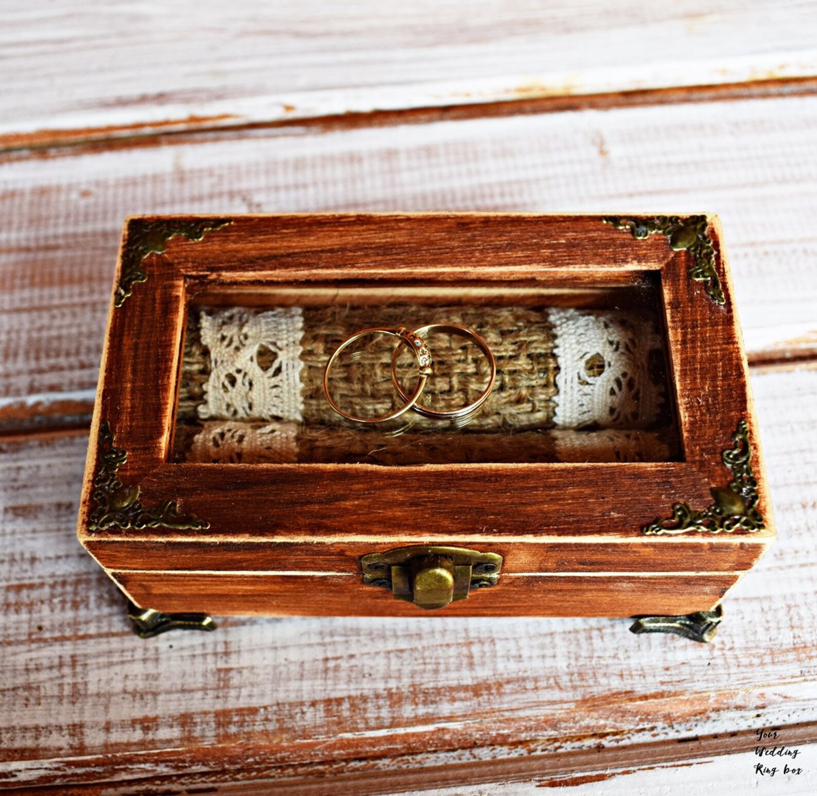 Wedding Ring Glass Box Ring Bearer Box Ring Box With Glass Etsy