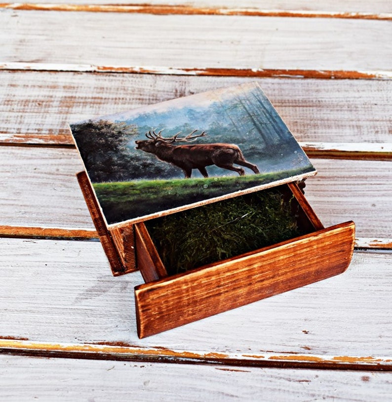 Deer Hunting Hunter Gift Box For Father S Day Ideas Him Wooden Birthday Home Decor Jewelry Storage Valresa Com - Deer Hunting Home Decor