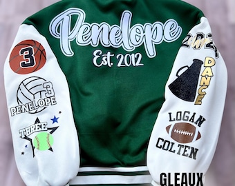 Chaqueta universitaria personalizada para jóvenes y adultos, chaqueta de bombardero personalizada, chaqueta de parejas, chaqueta de equipo personalizada, chaqueta universitaria mala real, abrigo de bombardero