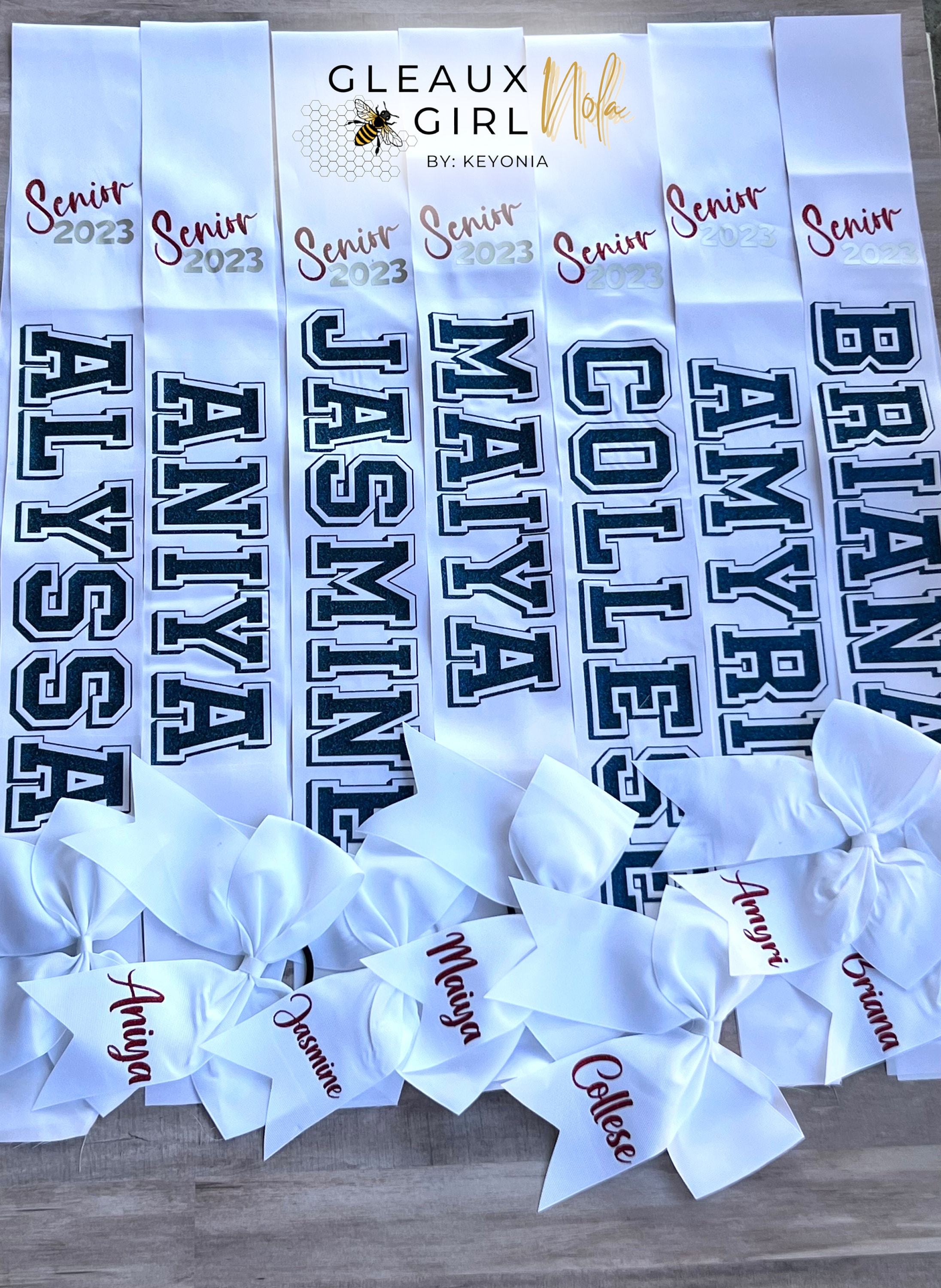 Custom Senior Sash, Senior Night Sash, Custom Sash and Bow, Custom