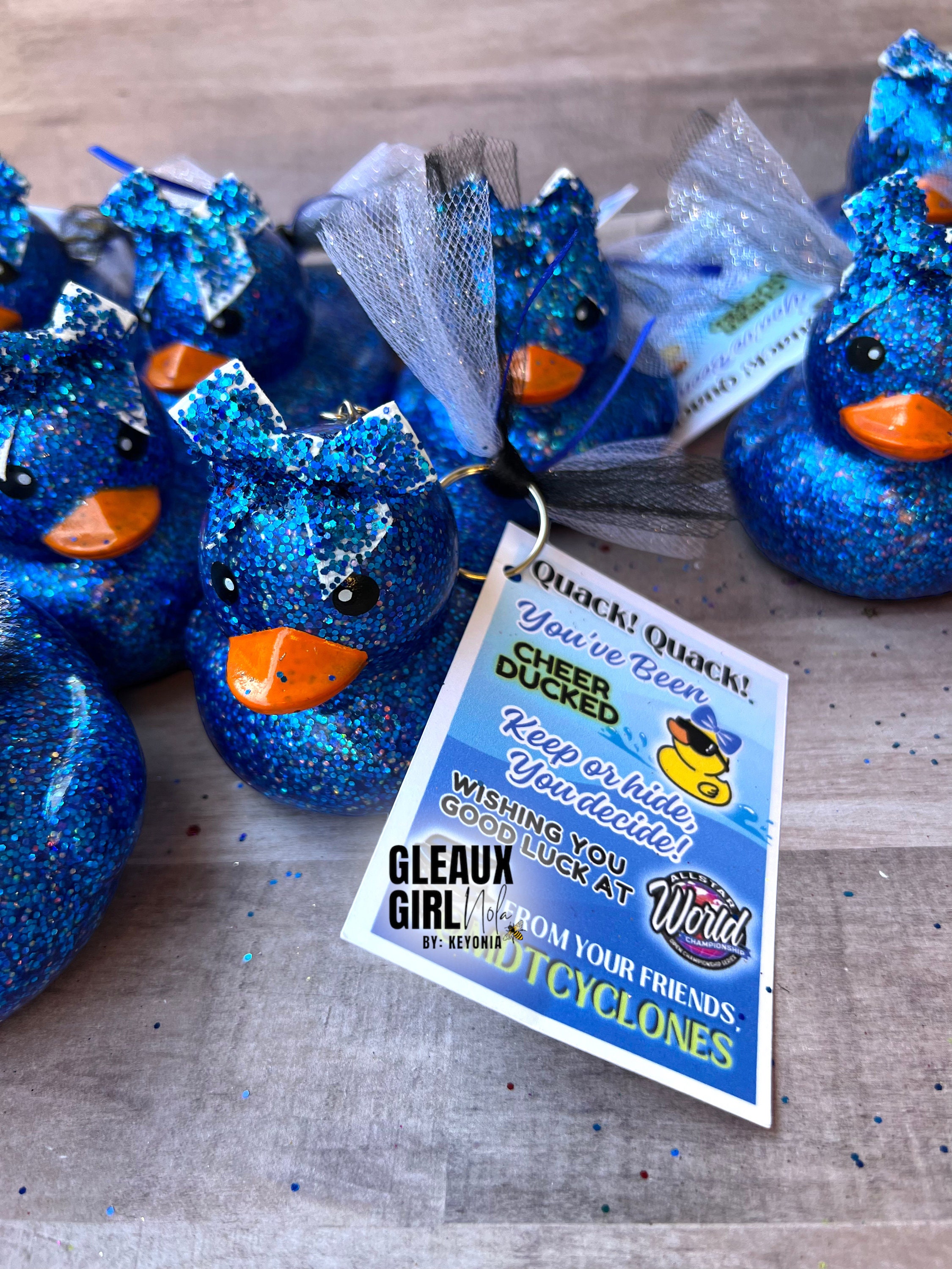 Good Luck Duck Keychain Rubber Duck Keychain Glitter Rubber Etsy