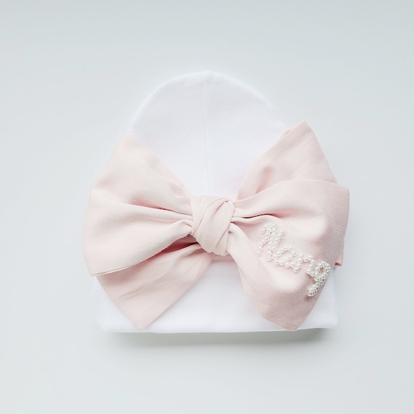 Newborn Hospital Hat With Big Bow