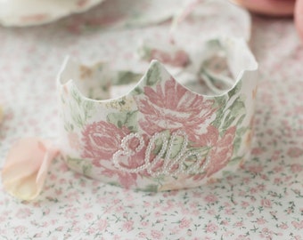 Rosalie Crown fille anniversaire enfants tout-petits couronne - princesse - nom personnalisé personnalisé shabby chic