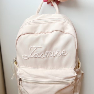 Personalized Pearl Backpack School Ballet Custom Name Ivory