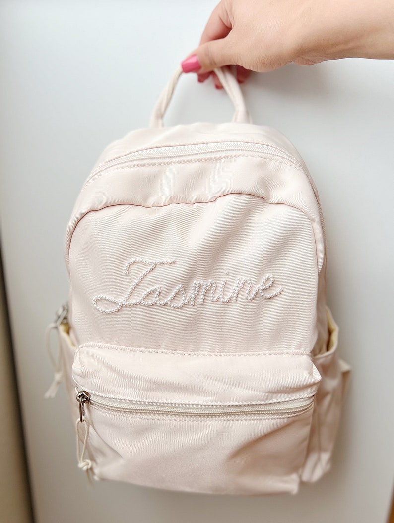 Personalized Pearl Backpack School Ballet Custom Name Ivory