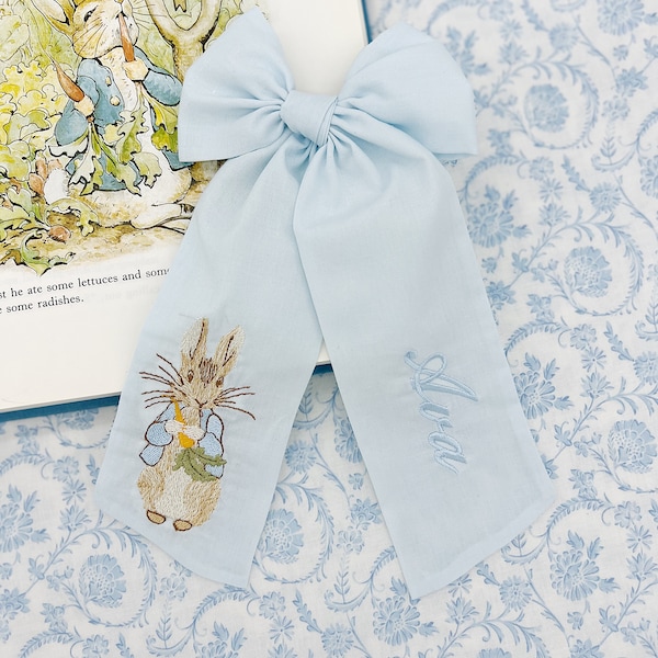 Blue Peter Rabbit Easter Bow- Hair Clip