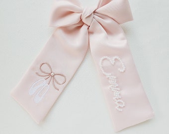 Ballerina Shoes Embroidered Bow With Name