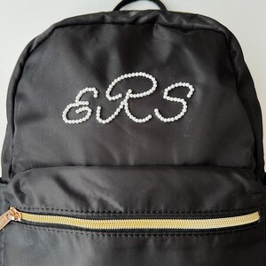 Personalized Pearl Backpack School Ballet Custom Name Black
