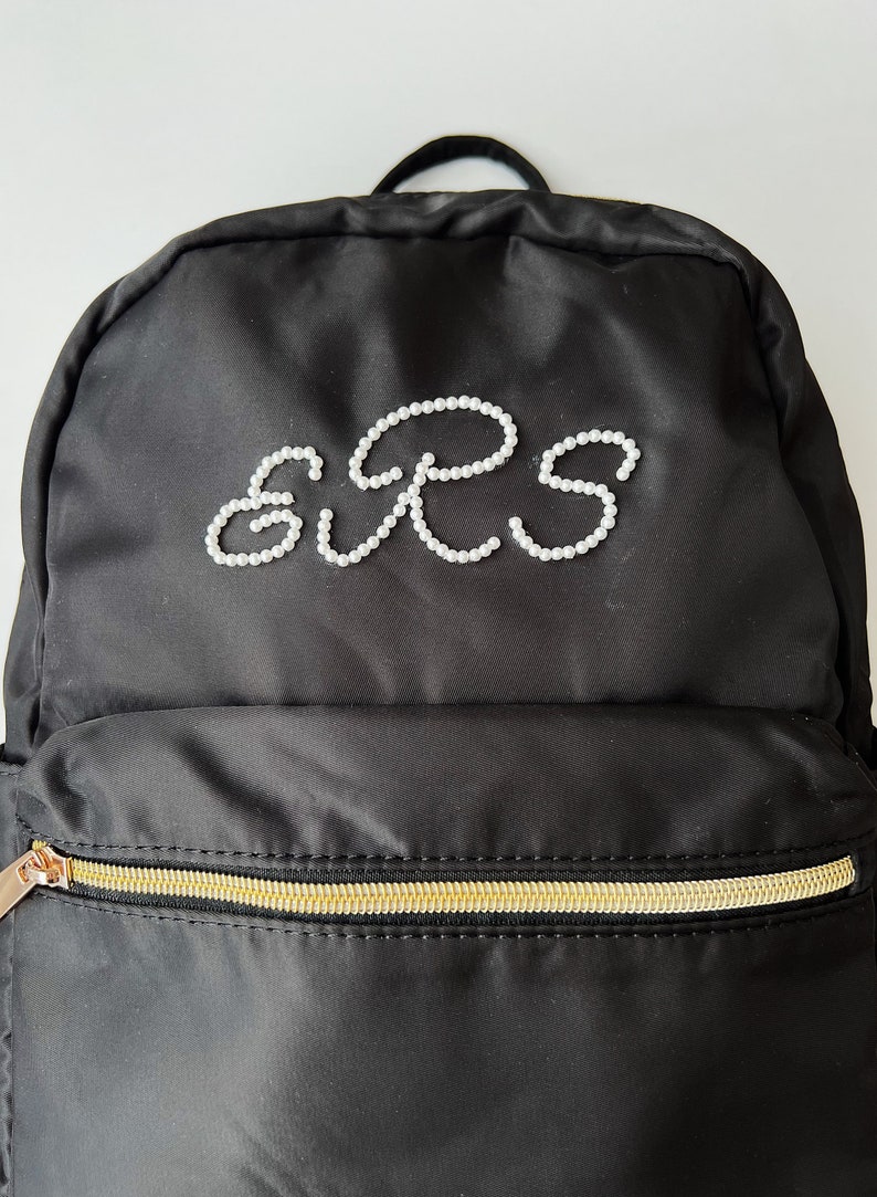 Personalized Pearl Backpack School Ballet Custom Name Black