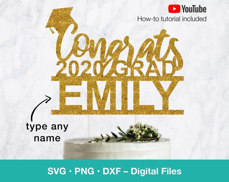 Download Graduation cake topper SVG Congrats 2020 Grad cutting file ...