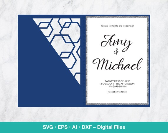 Download Geometric Wedding Invitation Template 5x7 Cricut Svg Template Etsy