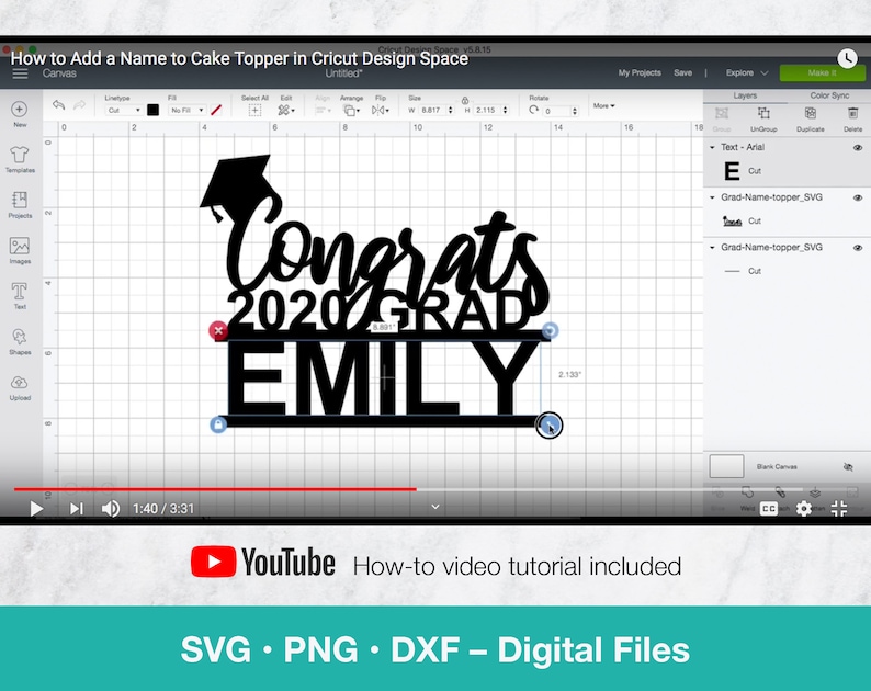 Download Graduation cake topper SVG Congrats 2020 Grad cutting file ...