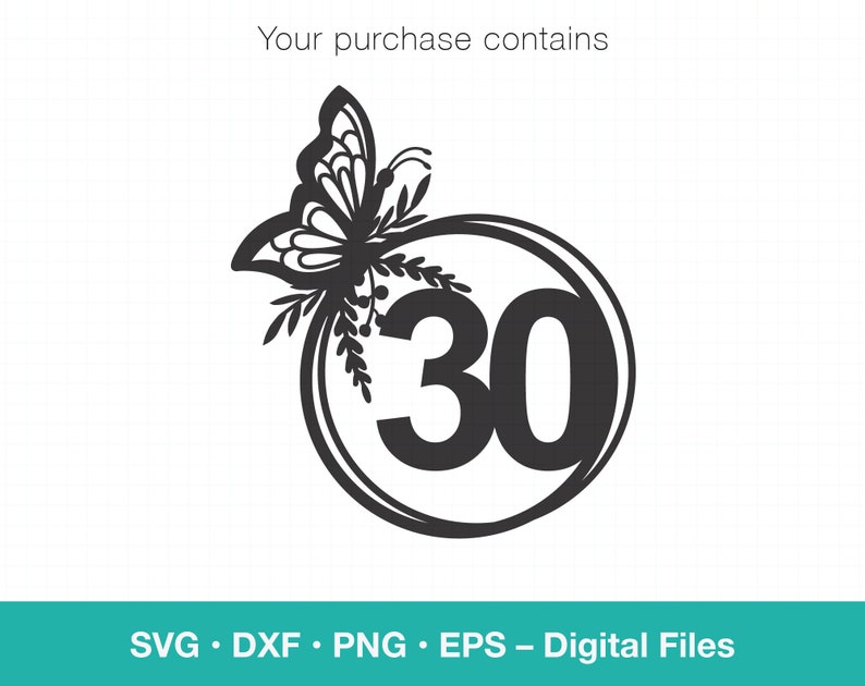 Download 30th birthday svg Butterfly SVG Cake Topper Geometric svg ...