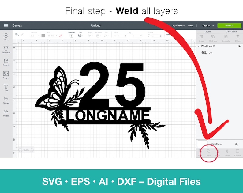 Download Dinosaur SVG Cake Topper Cricut cut file Personalize Name ...