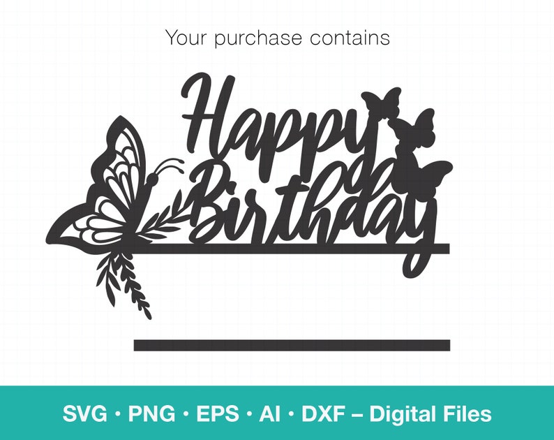Download Happy Birthday SVG Butterfly SVG custom template ...