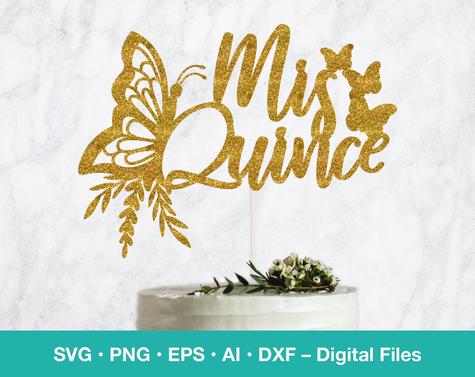 Mis Quince Birthday Cut File Butterfly Sweet 15 SVG Cake Etsy UK