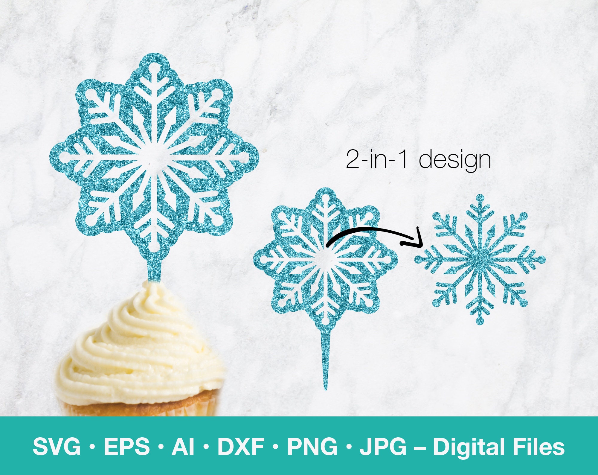 Download Snowflake Svg Cupcake Topper For Winter Onderland Birthday Etsy