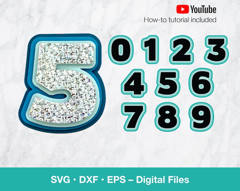 Download Layered svg numbers 0 to 9 offset shadow party decoration ...