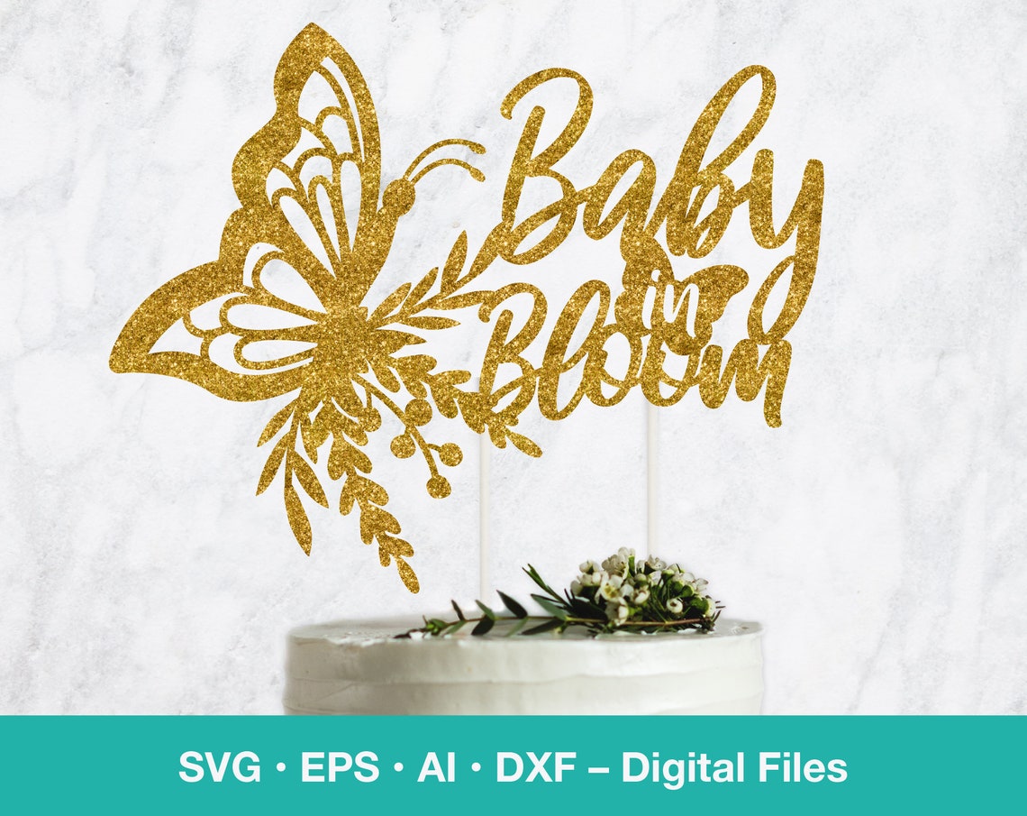 Baby in Bloom Cake Topper SVG Baby Shower Topper Baby Girl Etsy Ireland